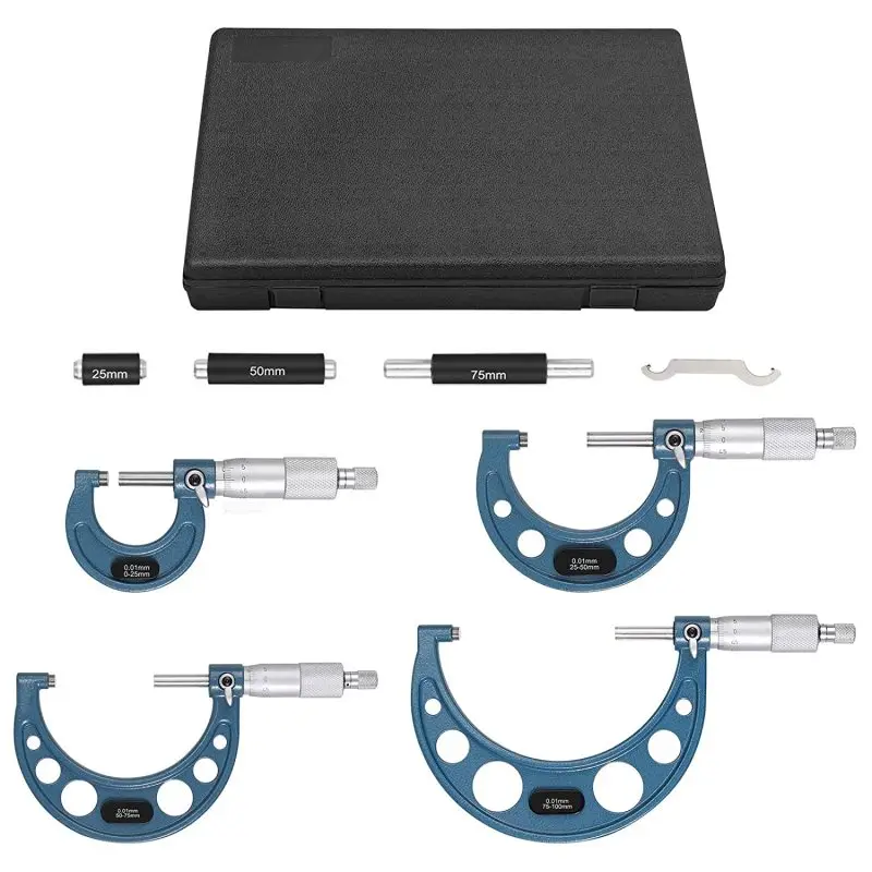 4pcs Outside Micrometer Set Machinist Tool 0-4" 0-100mm 4 Precision 0.01mm Accuracy Carbide Micrometer Set
4pcs Outside Micrometer Set Machinist Tool 0-4" 0-100mm 4 Precision 0.01mm Accuracy Carbide Micrometer Set
