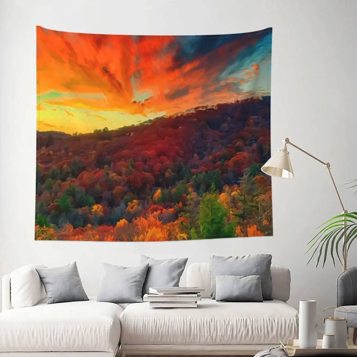 

Autumn In North Carolina Tapestry Forest Nature Landscape Decoration Wall Room Home Decor Hanging Bedroom Kawaii Aesthetic Style