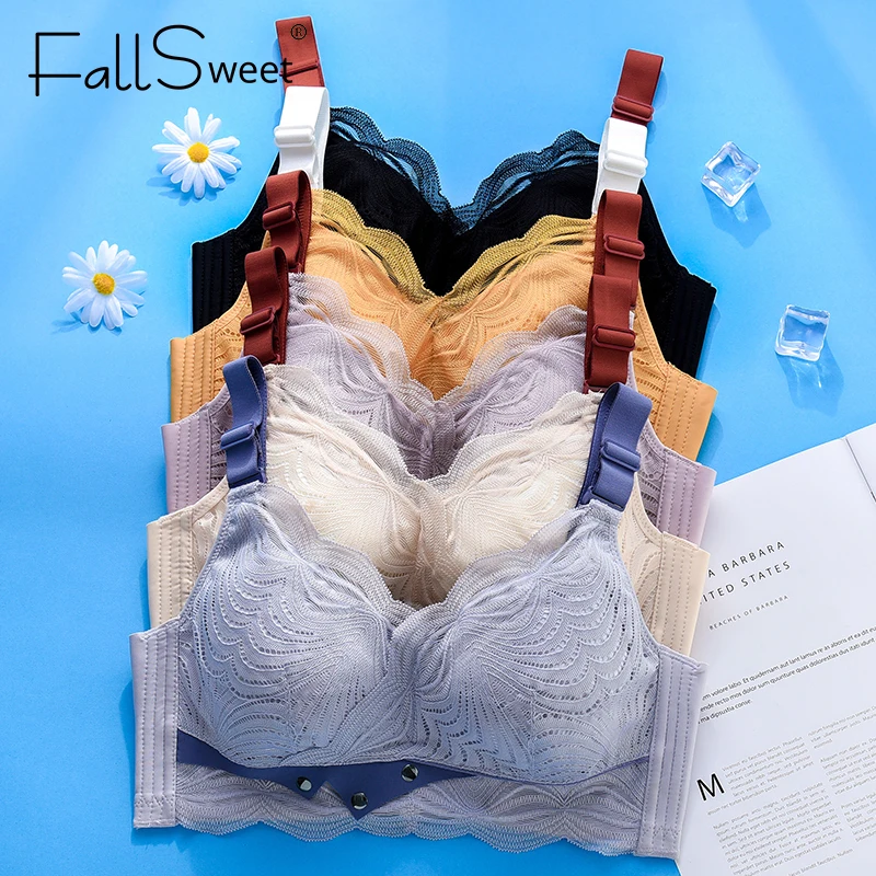 Женские кружевные бюстгальтеры FallSweet тонкие с полными чашками без косточек