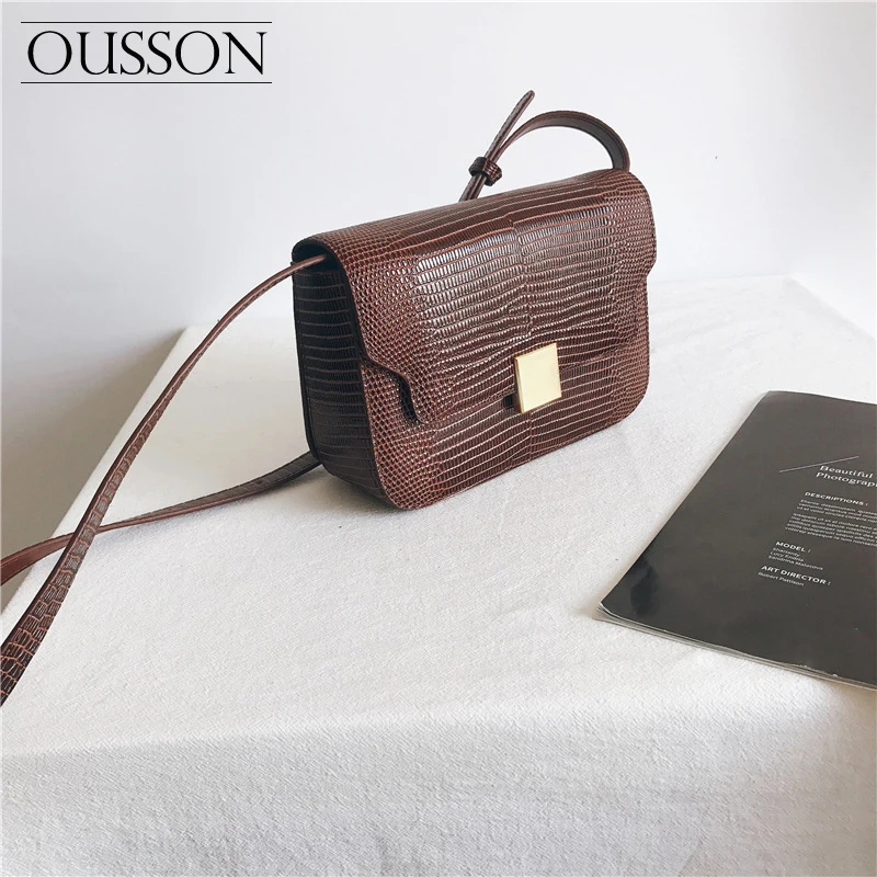 OUSSON 2020 Fashion all-match lightweight lizard texture one-shoulder small square bag
OUSSON 2020 Fashion all-match lightweight lizard texture one-shoulder small square bag