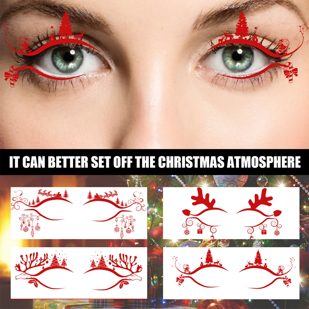 8 Sheets Temporary Eye Tattoo Stickers 4 Patterns Waterproof Disposable Eyeshadow Eyeliner Face Sticker Christmas Makeup Tool
8 Sheets Temporary Eye Tattoo Stickers 4 Patterns Waterproof Disposable Eyeshadow Eyeliner Face Sticker Christmas Makeup Tool