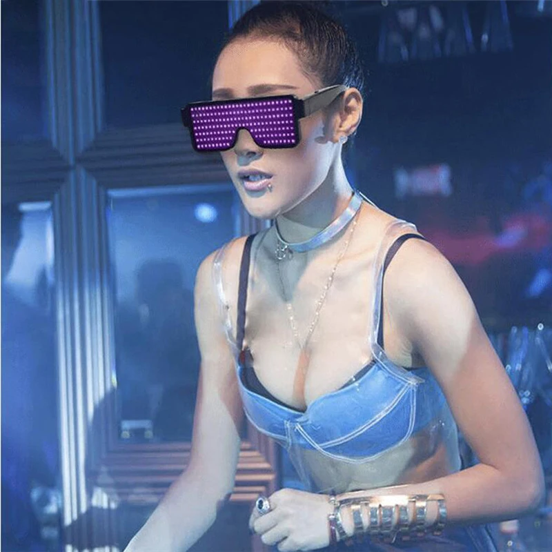 LED display light-emitting glasses dance party electronic music party flashing LED display glasses interactive toysup to date 
LED display light-emitting glasses dance party electronic music party flashing LED display glasses interactive toysup to date