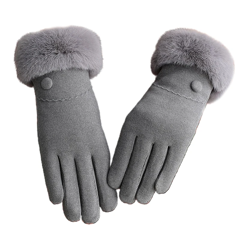 Women Outdoor Driving Full Finger Gloves Solid Color Button Decor Thicken Plush Lined Winter Warm Touch Screen Mittens
Women Outdoor Driving Full Finger Gloves Solid Color Button Decor Thicken Plush Lined Winter Warm Touch Screen Mittens