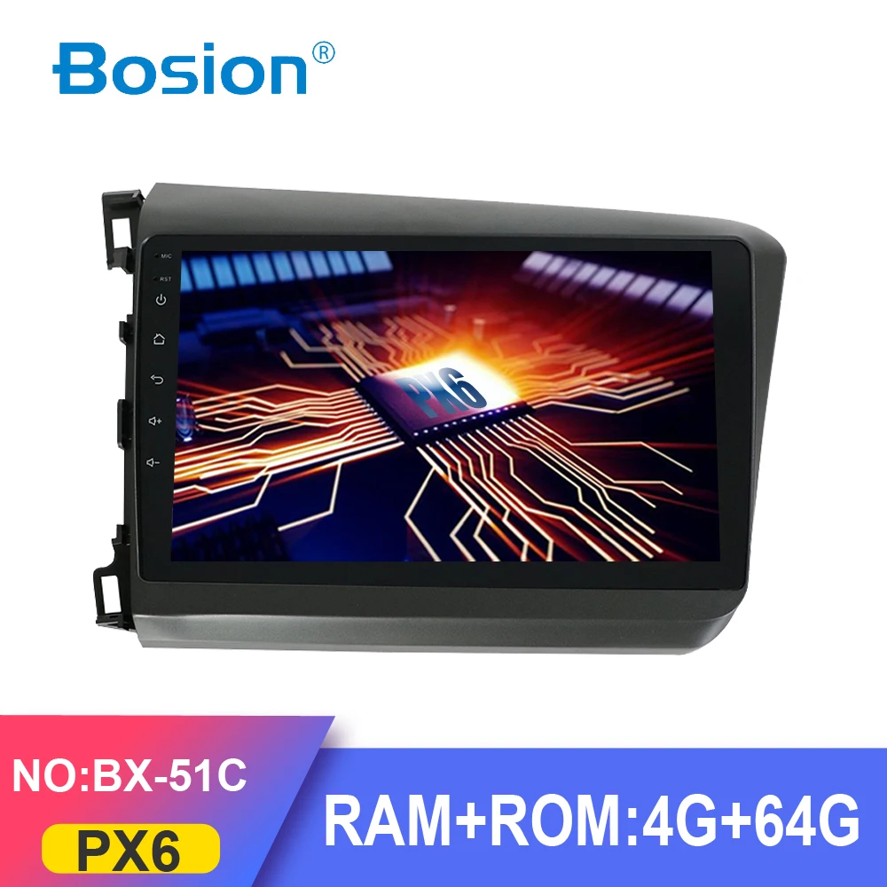 Автомагнитола Bosion 2 din Android 10 для Honda civic 2012 2015 Автомобильный мультимедийный