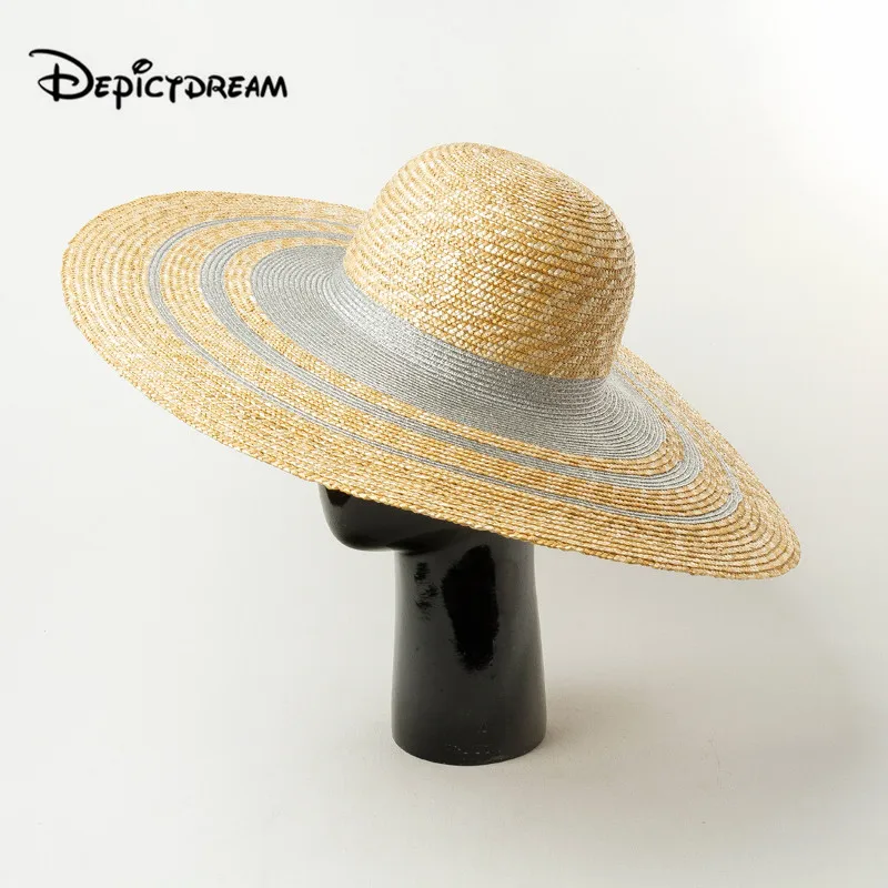 New spring summer silvery Color combination Weave Big eaves Straw hat Sun protection for outdoor beach tourism woman girl
New spring summer silvery Color combination Weave Big eaves Straw hat Sun protection for outdoor beach tourism woman girl