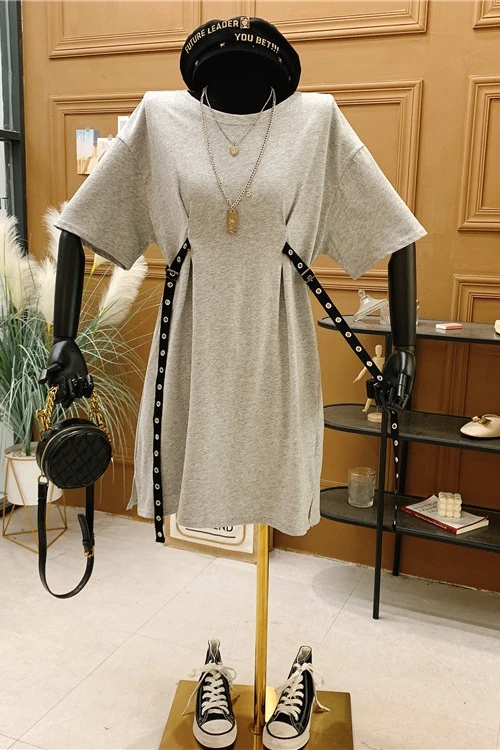 Short Sleeved Dress 2021 New Women's Summer Slimming Loose Student Dress Female Round Neck T Shirt Dress
Short Sleeved Dress 2021 New Women's Summer Slimming Loose Student Dress Female Round Neck T Shirt Dress