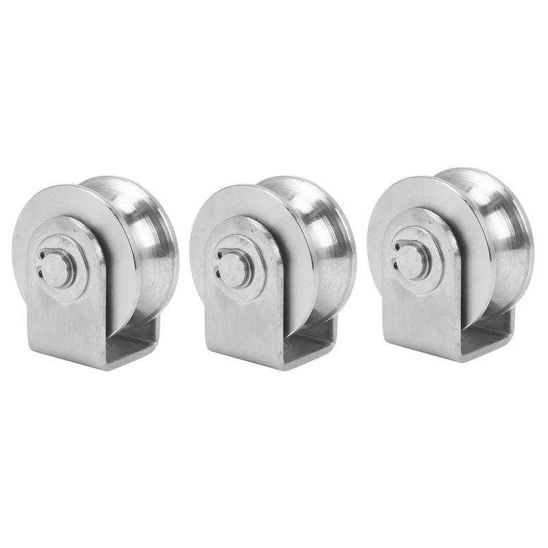 3X 2 Inch Roller Wheel Bearings U Groove Pulley Wheels Detachable Heavy Duty Grooved Wheel 
3X 2 Inch Roller Wheel Bearings U Groove Pulley Wheels Detachable Heavy Duty Grooved Wheel