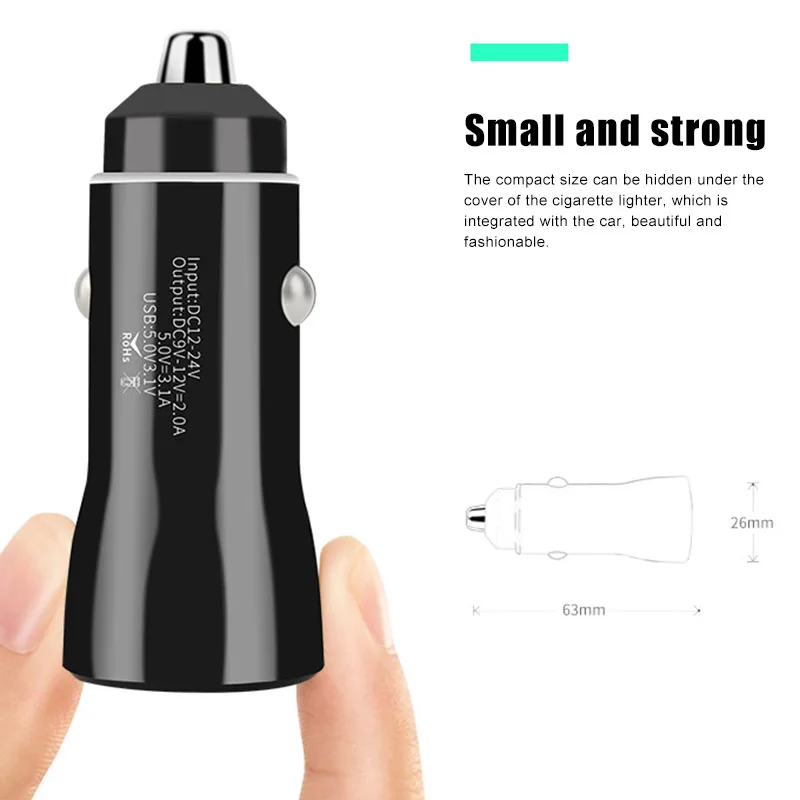New Hot Car Phone Charger 2 USB Ports Fast Charging for SmartPhone Vehicle Multi Function NV99 | Мобильные телефоны и