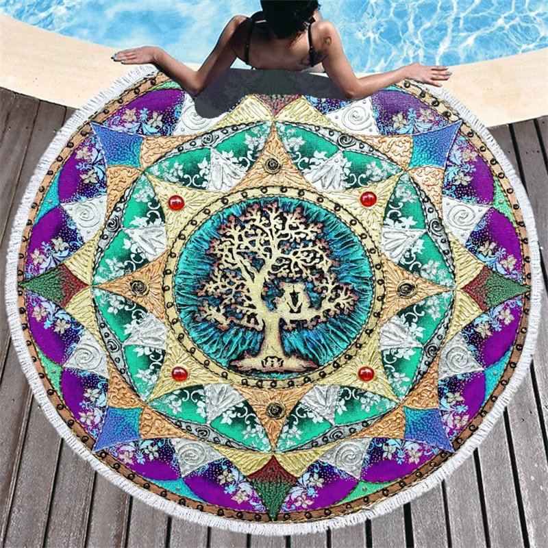 Indian Boho Mandala Round Beach Towel Microfiber Fabric Bath Towels Yoga Mat Blanket Cover With Tassel Droppshiping
Indian Boho Mandala Round Beach Towel Microfiber Fabric Bath Towels Yoga Mat Blanket Cover With Tassel Droppshiping