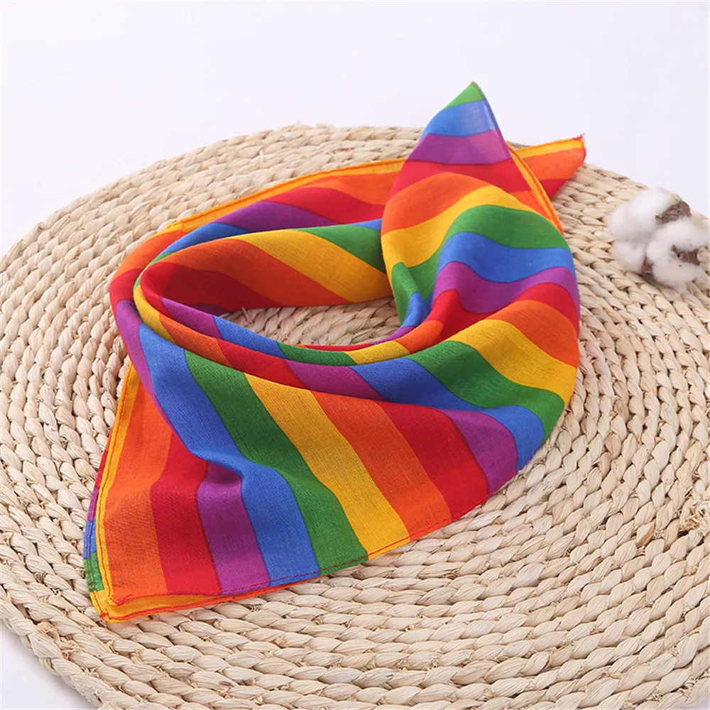 55x55cm Rainbow Colorful Stripes Bandana Unisex Cotton Pocket Square Scarf Headband High Quality Wristband Neck Tie
55x55cm Rainbow Colorful Stripes Bandana Unisex Cotton Pocket Square Scarf Headband High Quality Wristband Neck Tie