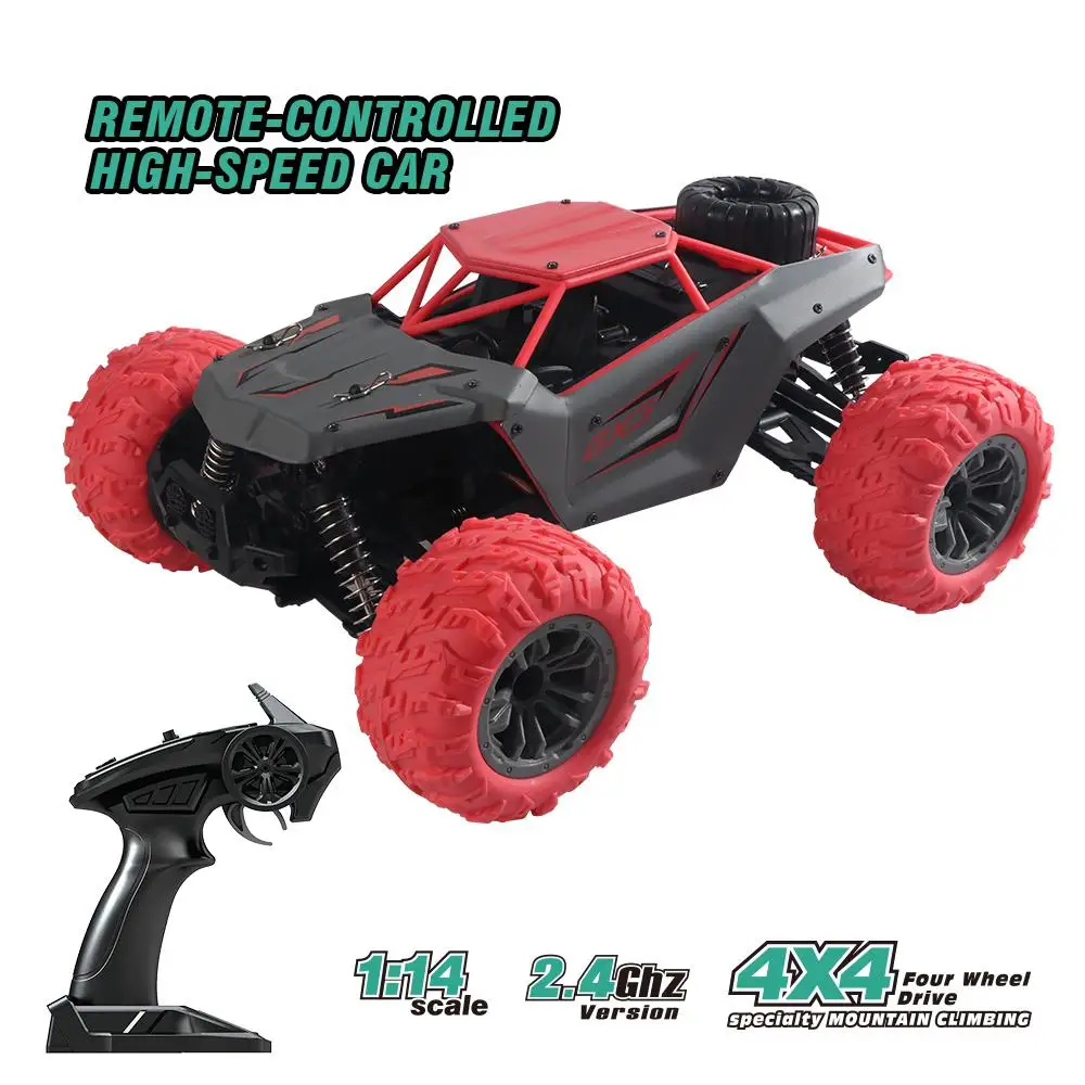1/14 Scale RC Car 2.4G 4WD High Speed Fast climbing Car Remote Controlled Large Track Model Off-Road Vehicle Toys Gift
1/14 Scale RC Car 2.4G 4WD High Speed Fast climbing Car Remote Controlled Large Track Model Off-Road Vehicle Toys Gift