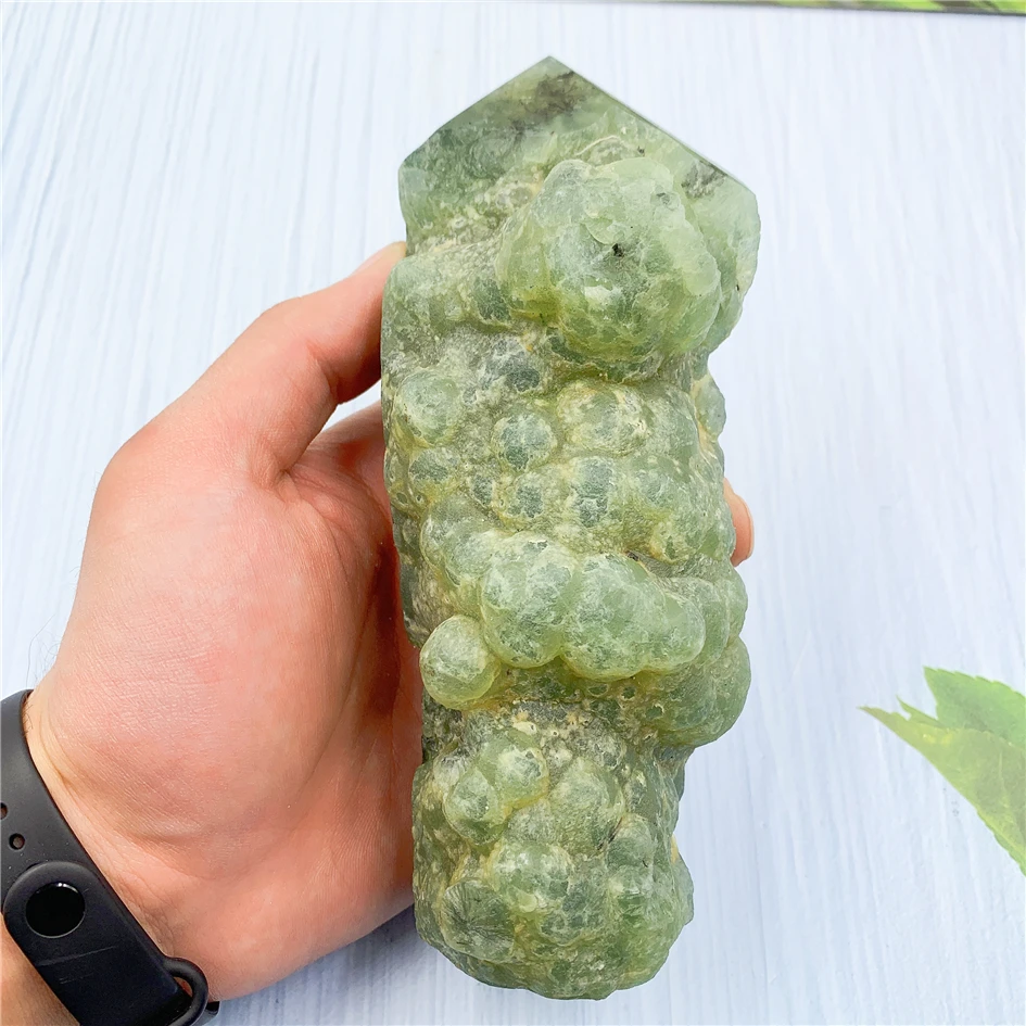 

Natural Raw Green Prehnite Quartz Crystal Mineral Specimens Rough Grape Stone Agate Ore Folk Collectibles For Sale