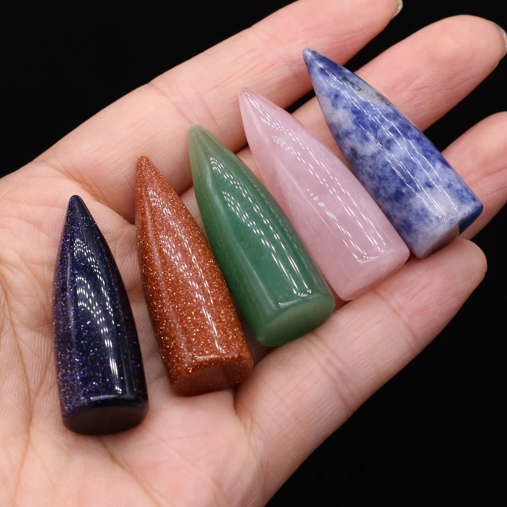 Natural Semi-precious Stone Cone Pendant Rose Quartz Green Aventurine Gold Sand Stone for DIY Jewelry Making High Quality Gift
Natural Semi-precious Stone Cone Pendant Rose Quartz Green Aventurine Gold Sand Stone for DIY Jewelry Making High Quality Gift