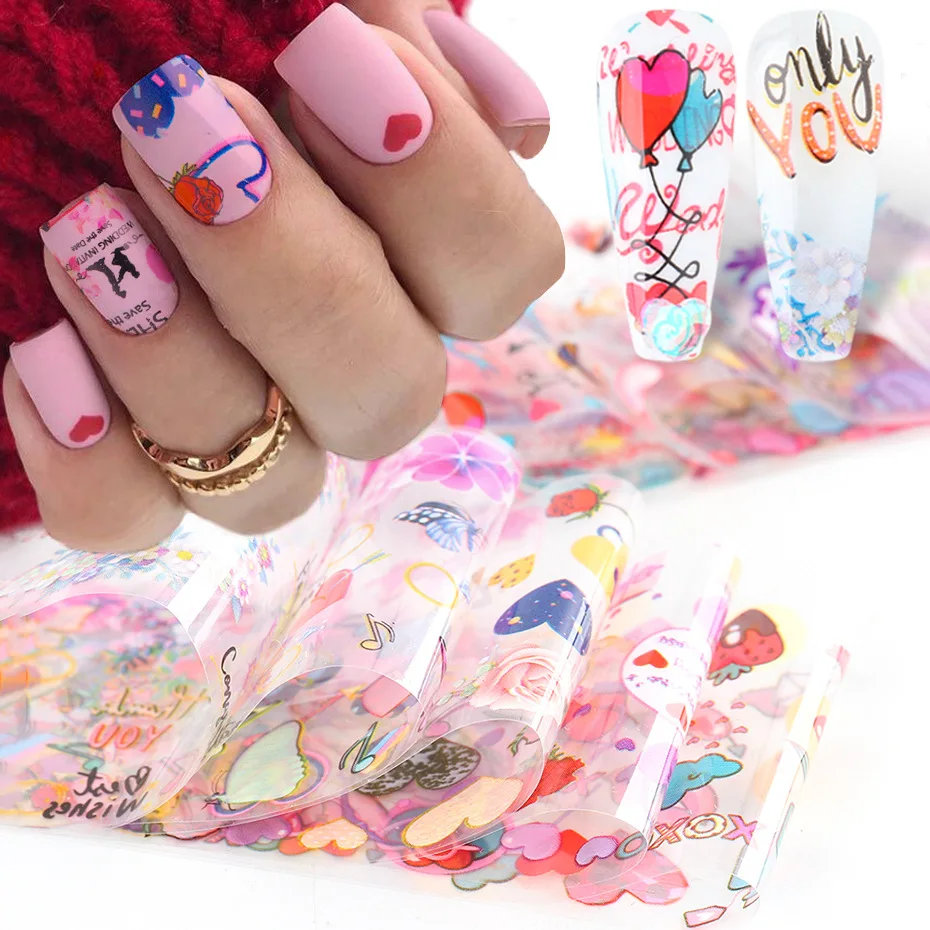 10pcs Decorations for Nails Mix Colorful Transfer Nail Foil Sticker Rose Floral Butterfly Valentine's Day Sticker Nail
10pcs Decorations for Nails Mix Colorful Transfer Nail Foil Sticker Rose Floral Butterfly Valentine's Day Sticker Nail