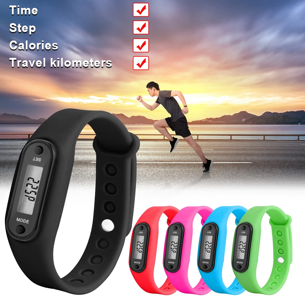 

2021 Sport Smart Wrist Watch Bracelet Display Fitness Gauge Step Tracker Digital LCD Pedometer Run Step Walking Calorie Counter