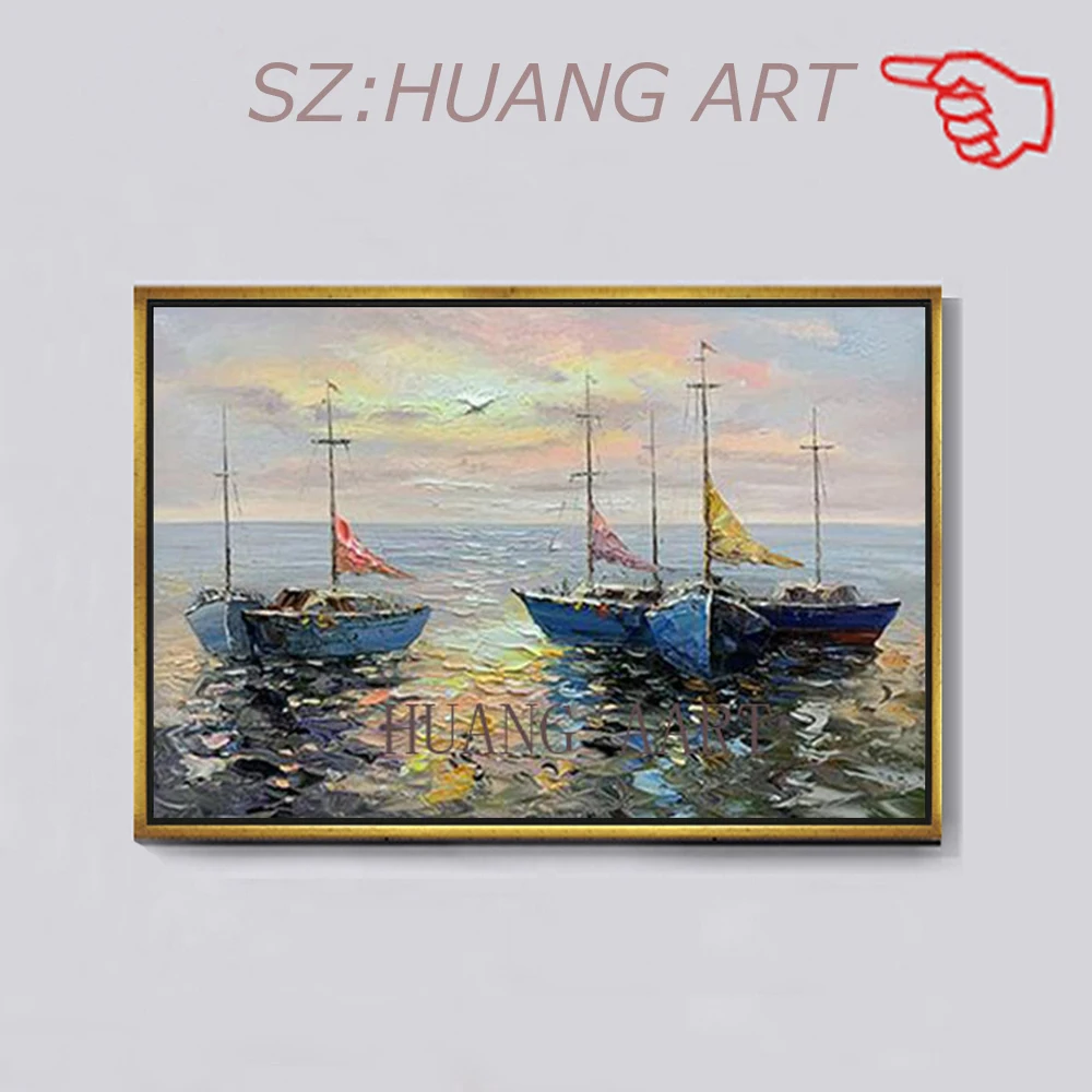 Ручная роспись маслом на холсте парусные лодки восход солнца пейзаж картины для гостиной стены декоративные без рамки
Ручная роспись маслом на холсте парусные лодки восход солнца пейзаж картины для гостиной стены декоративные без рамки