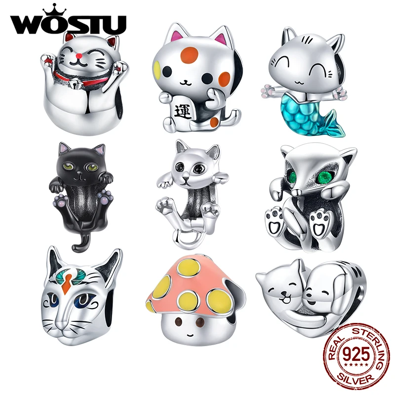 WOSTU Authentic 925 Sterling Silver Maneki Neko Cat Beads Charms Pendant Fit Bracelets Women Party DIY Fine Jewelry Gift Making
WOSTU Authentic 925 Sterling Silver Maneki Neko Cat Beads Charms Pendant Fit Bracelets Women Party DIY Fine Jewelry Gift Making