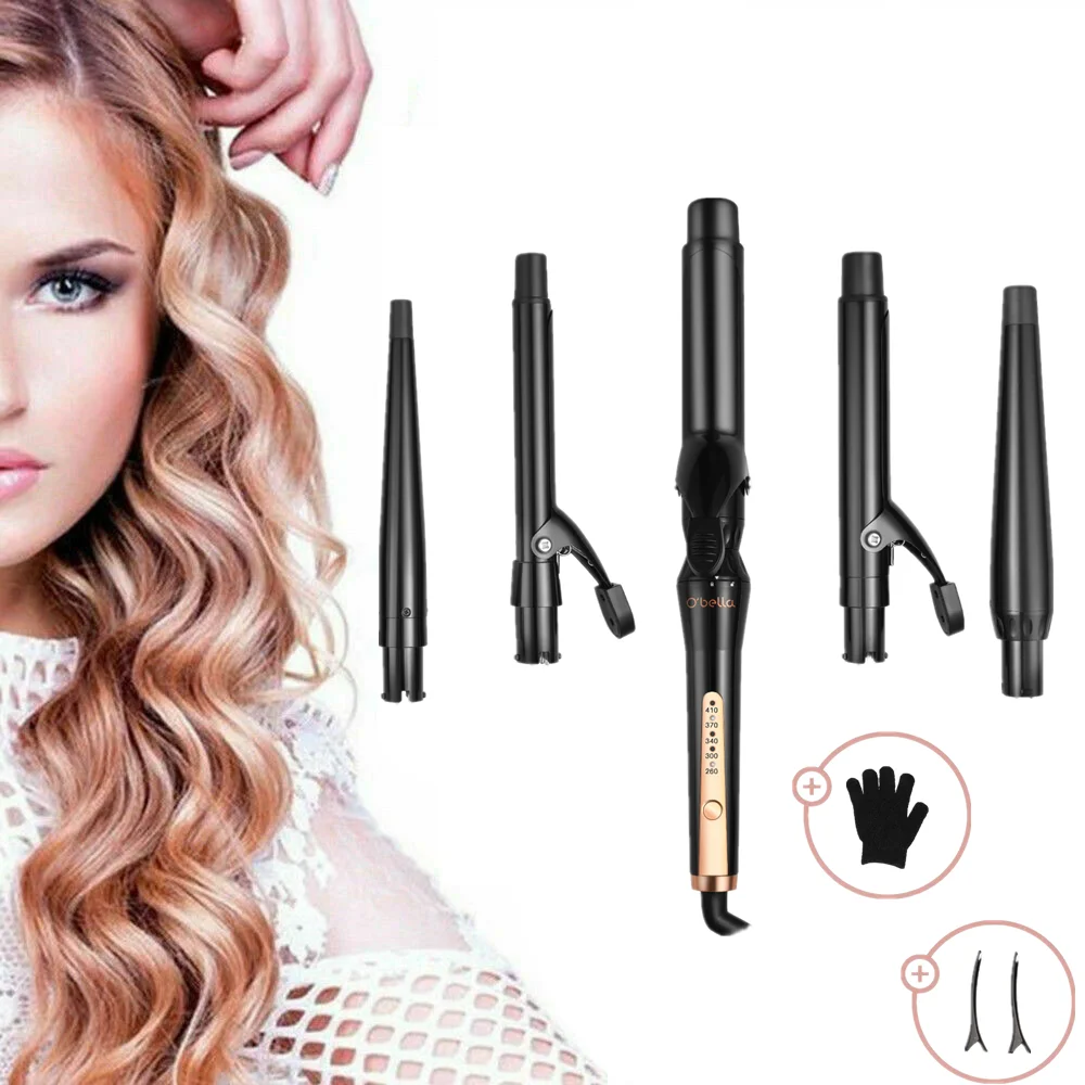 O'Bella C83 5 in 1 Hair Curling Iron 9-32mm Ceramic Hair Wand Curler Electric Hair Styler Curls Professional Hair Curlers Roller
O'Bella C83 5 in 1 Hair Curling Iron 9-32mm Ceramic Hair Wand Curler Electric Hair Styler Curls Professional Hair Curlers Roller