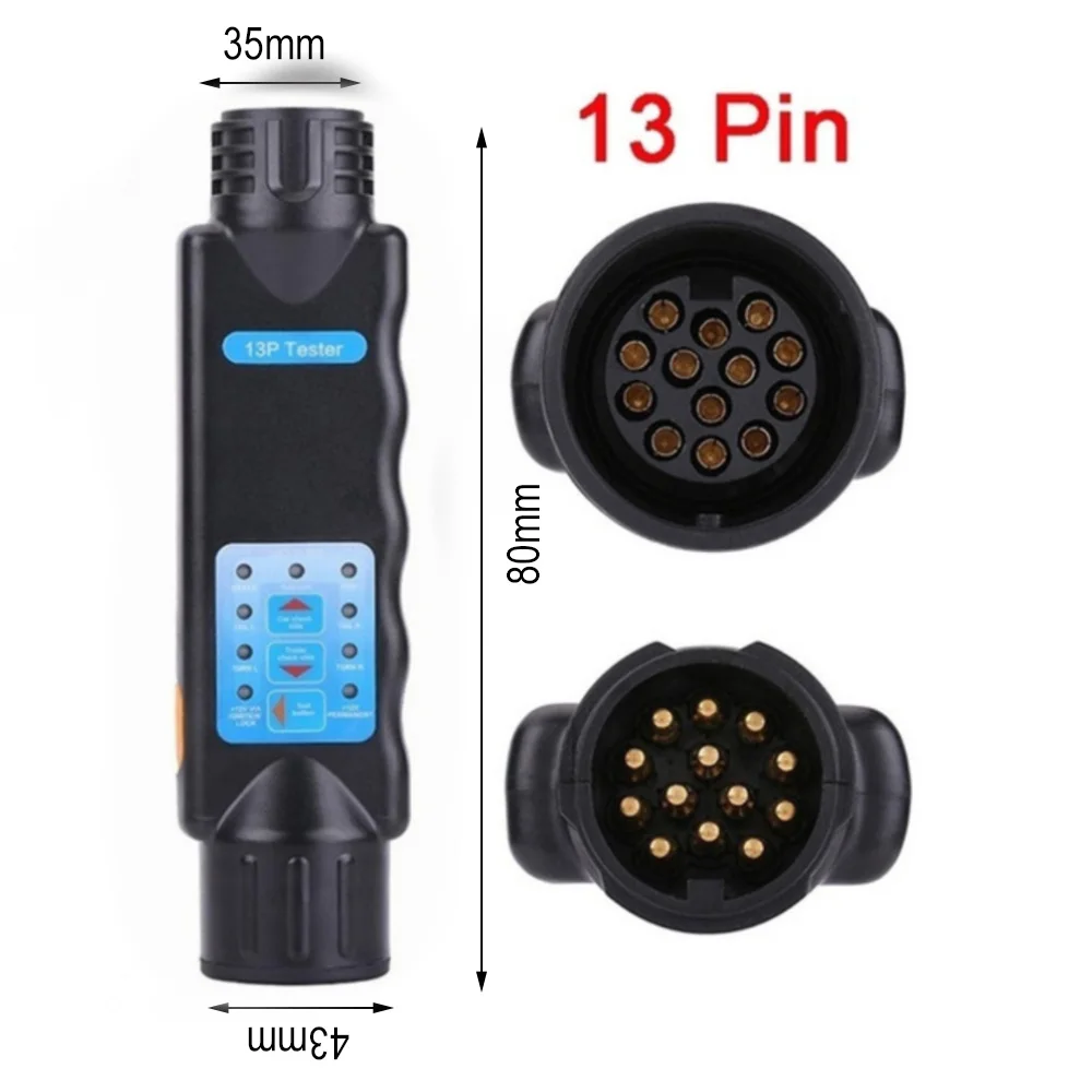 12V 7/13 Pin Trailer Plug Socket Connection Tester Car and Trailer Towing Lights Wiring Circuit Tester Diagnostic Tool
12V 7/13 Pin Trailer Plug Socket Connection Tester Car and Trailer Towing Lights Wiring Circuit Tester Diagnostic Tool