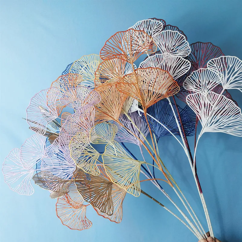 Fake Wedding Ginkgo Leaf Flowers Branch Artificial Leaves Home Shop Decor | Дом и сад