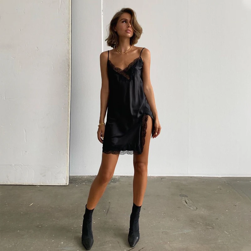 KAISENDZ Lace dress for women camis satin dress slit lace side backless Sexy Party Summer women dress
KAISENDZ Lace dress for women camis satin dress slit lace side backless Sexy Party Summer women dress