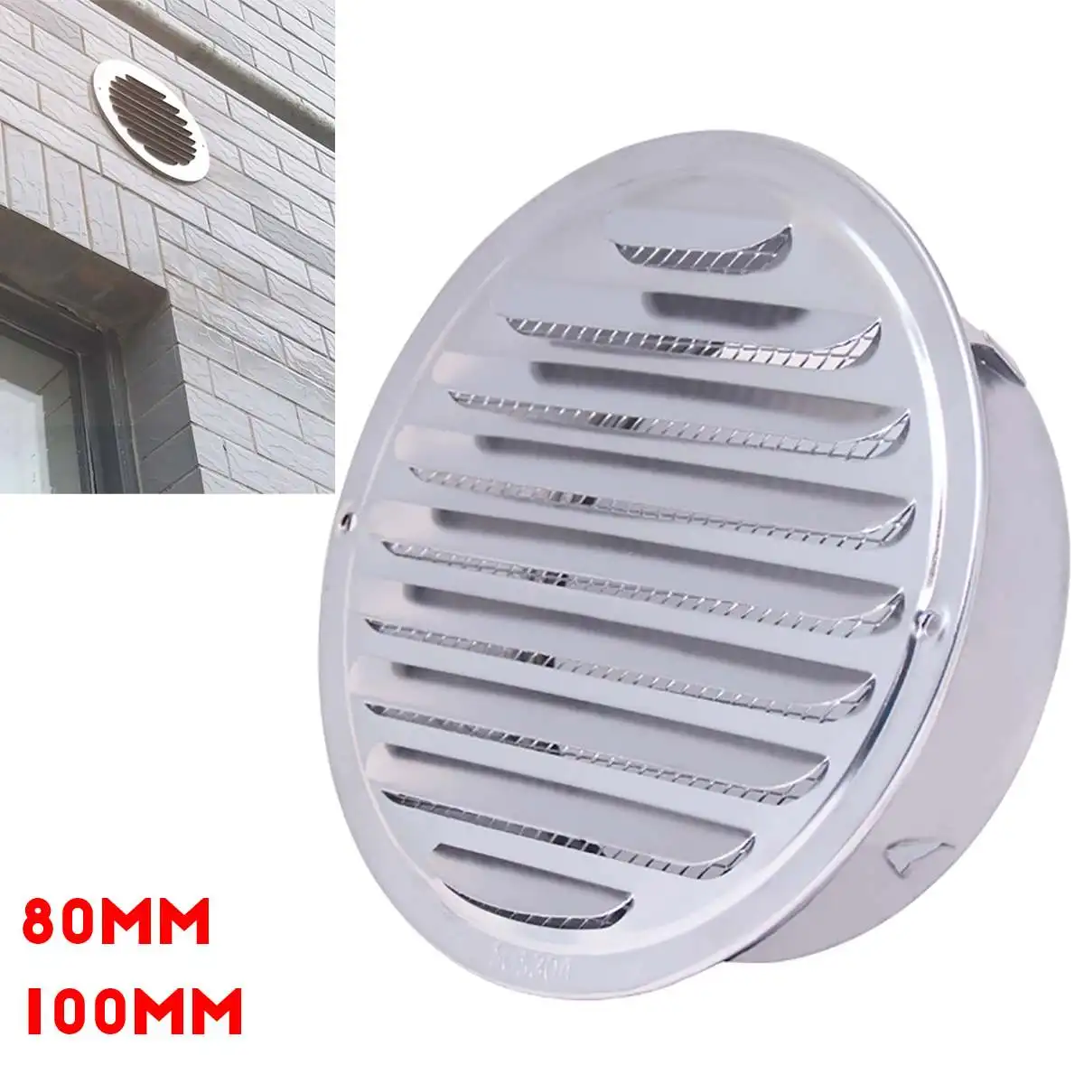 100/80mm Stainless Steel Ventilation Exhaust Grille Wall Ceiling Air Vent Grille Ducting Cover Outlet Heating Cooling Vent
100/80mm Stainless Steel Ventilation Exhaust Grille Wall Ceiling Air Vent Grille Ducting Cover Outlet Heating Cooling Vent