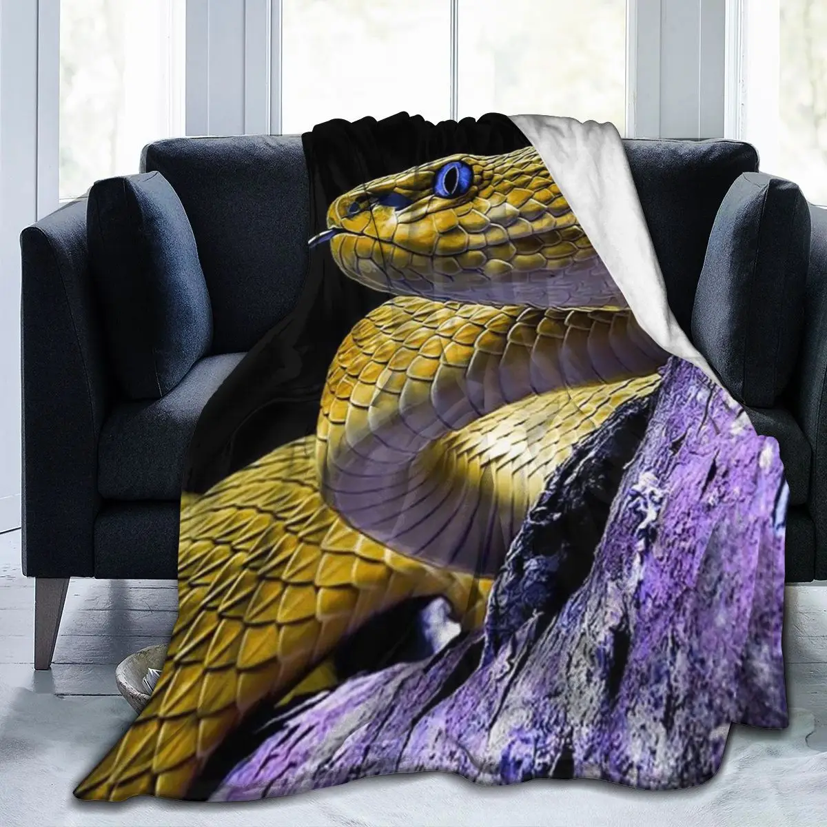 

Manta с 3D узором в виде змеи, узорная с узором в виде животных, одежда в стиле ретро, suave, cuadrada, de lana для пикника