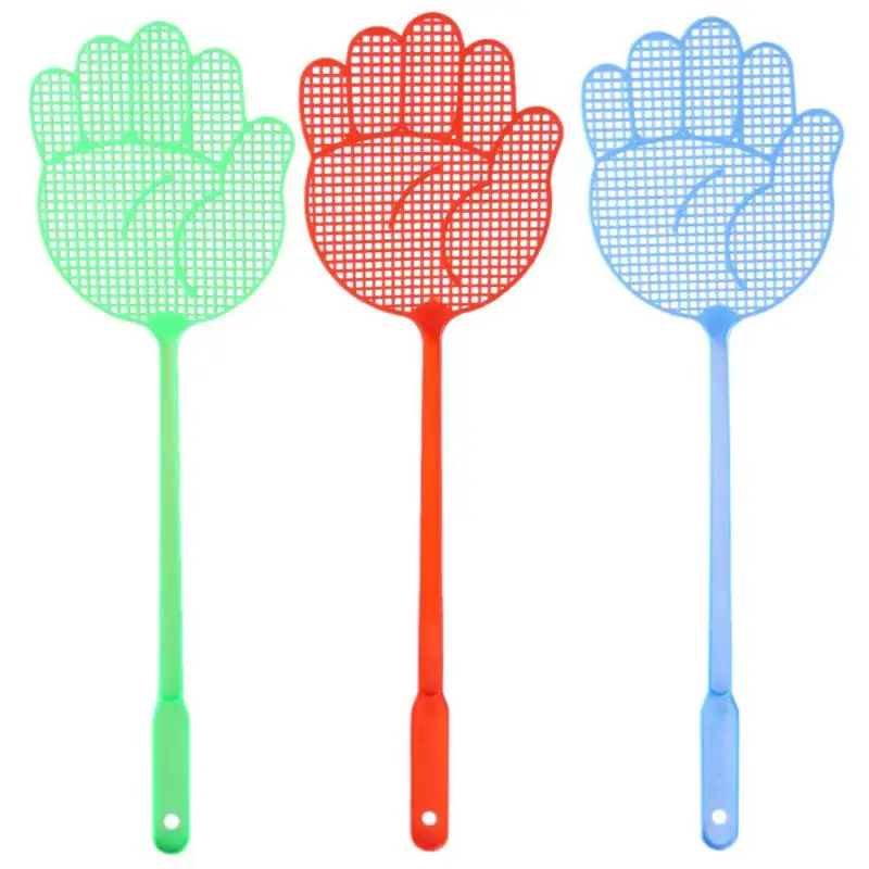 

10 Pcs Fly Swatter Cute Palm Pattern Plastic Fly Swatter Lightweight Household Flapper Mosquito Bug Pest Control Color Random
