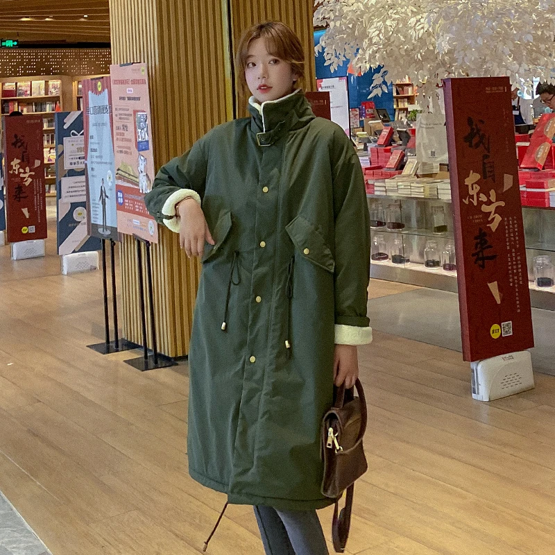 2021 Women's Winter Jacket X-long Turn Down Collar Thick Coat Ladies Oversized Solid Covered Button Cotton Padded Casual Parkas
2021 Women's Winter Jacket X-long Turn Down Collar Thick Coat Ladies Oversized Solid Covered Button Cotton Padded Casual Parkas