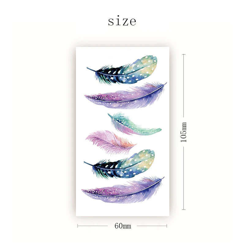 Colorful Feather Waterproof Temporary Tattoo Sticker Watercolor Design Fake Tattoos Flash Tatoos Arm Back Chest Body Art Women
Colorful Feather Waterproof Temporary Tattoo Sticker Watercolor Design Fake Tattoos Flash Tatoos Arm Back Chest Body Art Women