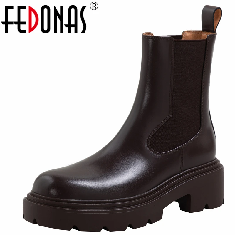 FEDONAS Autumn Winter Mature Concise Women Ankle Boots Genuine Leather Platforms Casual Thick Heels Working Shoes Woman Newest
FEDONAS Autumn Winter Mature Concise Women Ankle Boots Genuine Leather Platforms Casual Thick Heels Working Shoes Woman Newest