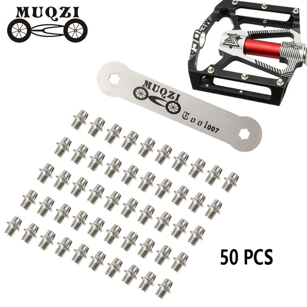50pcs Bike BicyclePedal Replacement Pins Bolts M4 Anti-slip Nail Screw With Tool Teel Pin Screws Set With Wrench Cycling Accs
50pcs Bike BicyclePedal Replacement Pins Bolts M4 Anti-slip Nail Screw With Tool Teel Pin Screws Set With Wrench Cycling Accs