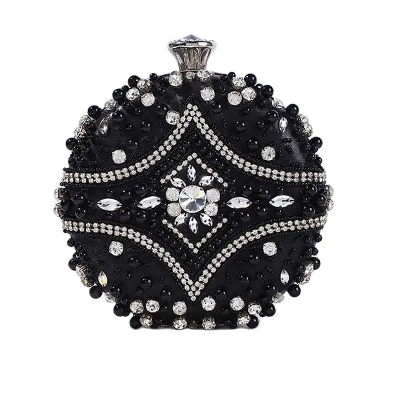2021 new handmade Beads evening clutch bags round shaped black wedding dinner clutch purse with chain drop shipping
2021 new handmade Beads evening clutch bags round shaped black wedding dinner clutch purse with chain drop shipping