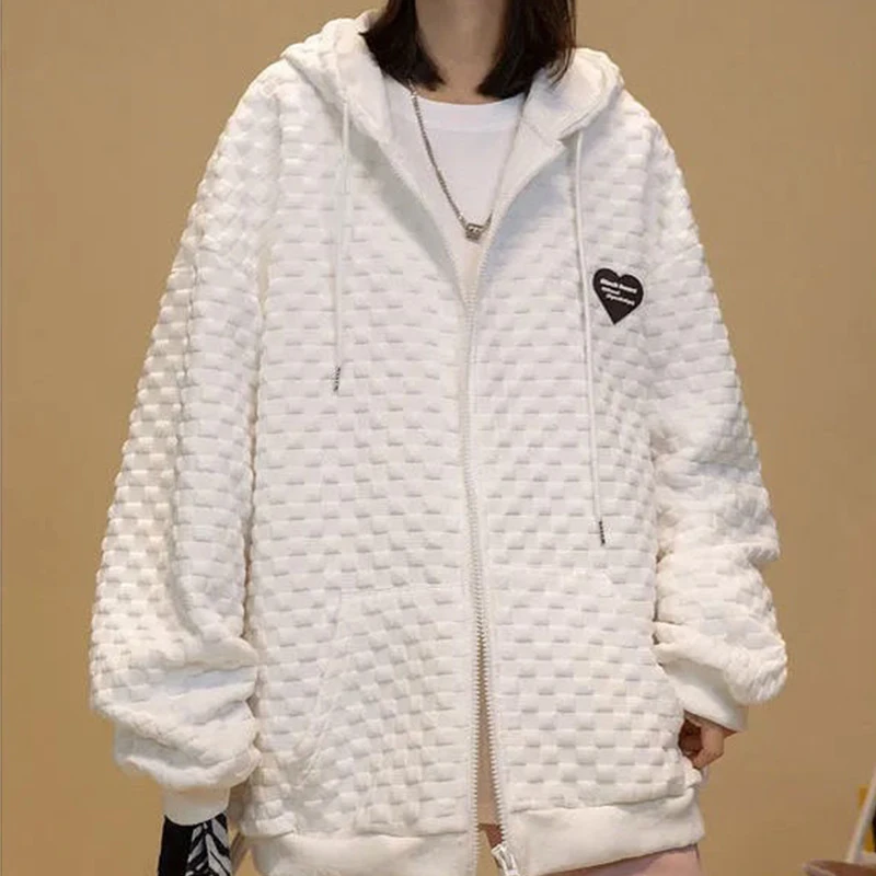 Waffle Oversized Zip Up Hoodies Women Korean Fashion Patch Designs Sweatshirts Autumn Winter Thick Sportswear Pullovers
Waffle Oversized Zip Up Hoodies Women Korean Fashion Patch Designs Sweatshirts Autumn Winter Thick Sportswear Pullovers
