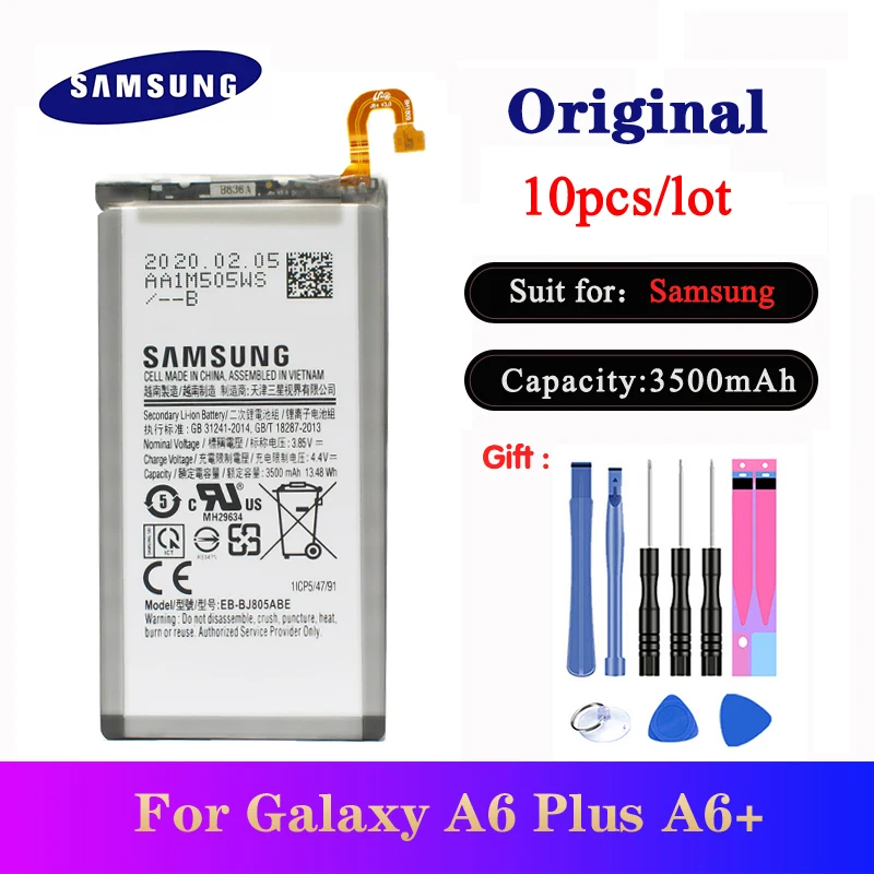 10pcs/lot EB-BJ805ABE Original Battery For Samsung Galaxy A6 Plus A6+ SM-A605F A605G A6050 A605K Phone Batteria 3500mAh
10pcs/lot EB-BJ805ABE Original Battery For Samsung Galaxy A6 Plus A6+ SM-A605F A605G A6050 A605K Phone Batteria 3500mAh