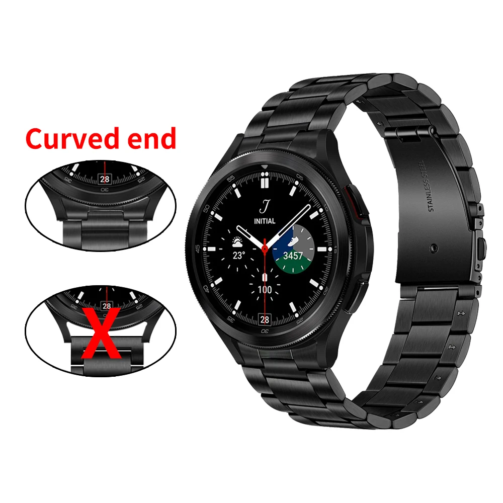 No Gap Curved end Stainless Steel Metal Strap For Samsung Galaxy Watch 4 Classic 46mm 42mm/44mm 40mm Replacement Bracelet band
No Gap Curved end Stainless Steel Metal Strap For Samsung Galaxy Watch 4 Classic 46mm 42mm/44mm 40mm Replacement Bracelet band