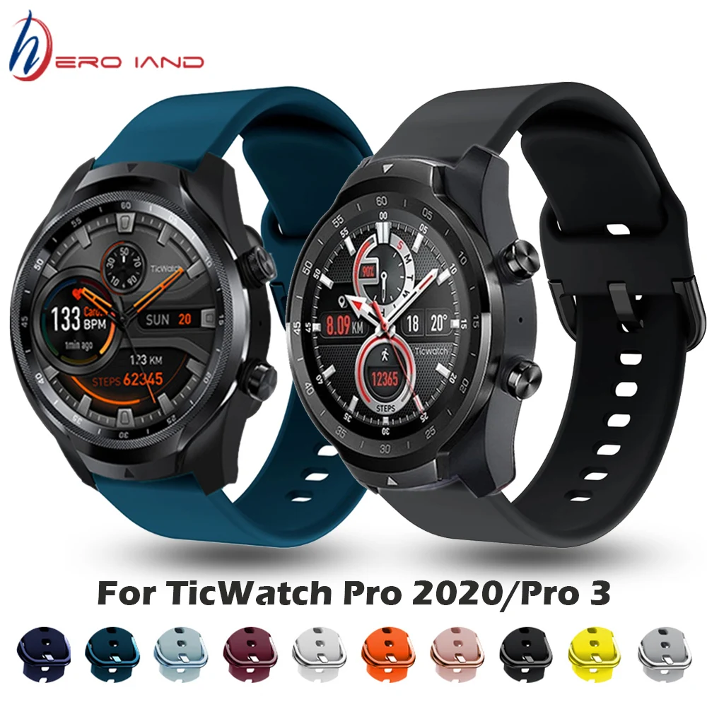Цветной силиконовый ремешок для смарт-часов TicWatch Pro 3/3 GPS 22 мм браслет на запястье