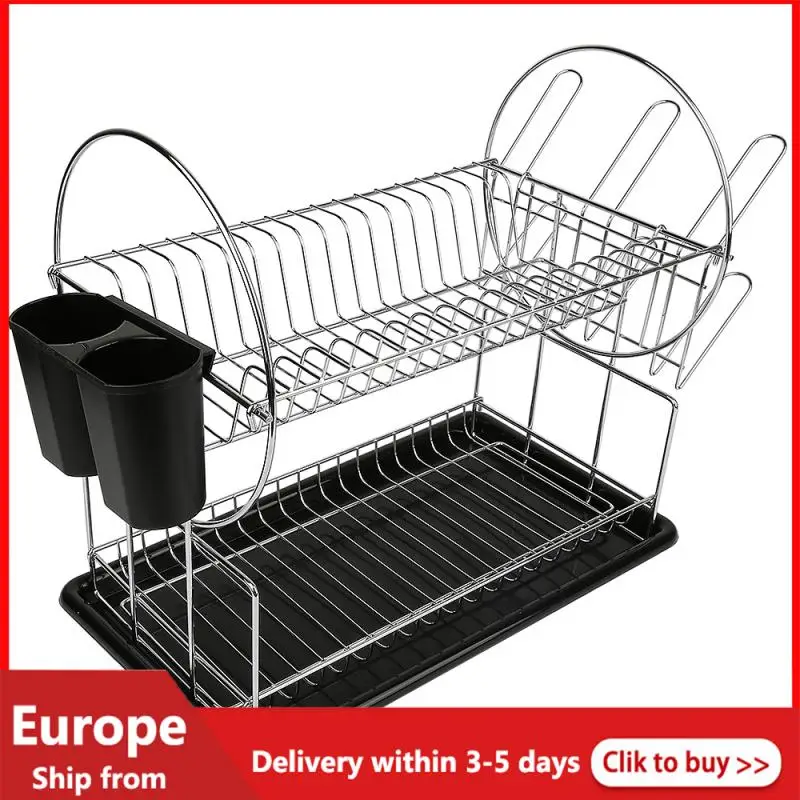 Double Layer Stainless Steel Dish Drying Rack Cutlery Tray Kitchen Dish Drain Rack Storagre Holder Multi-layer Bowl Holder HWC
Double Layer Stainless Steel Dish Drying Rack Cutlery Tray Kitchen Dish Drain Rack Storagre Holder Multi-layer Bowl Holder HWC