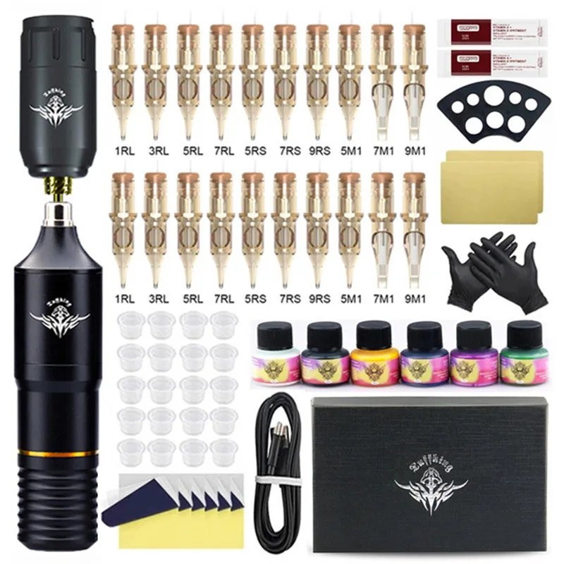 Wireless Tattoo Machine Kit RCA Interface Rotary Tattoo Machine Pen Kit with Power Supply Cartridges Needles Tattoo Set Supplies
Wireless Tattoo Machine Kit RCA Interface Rotary Tattoo Machine Pen Kit with Power Supply Cartridges Needles Tattoo Set Supplies