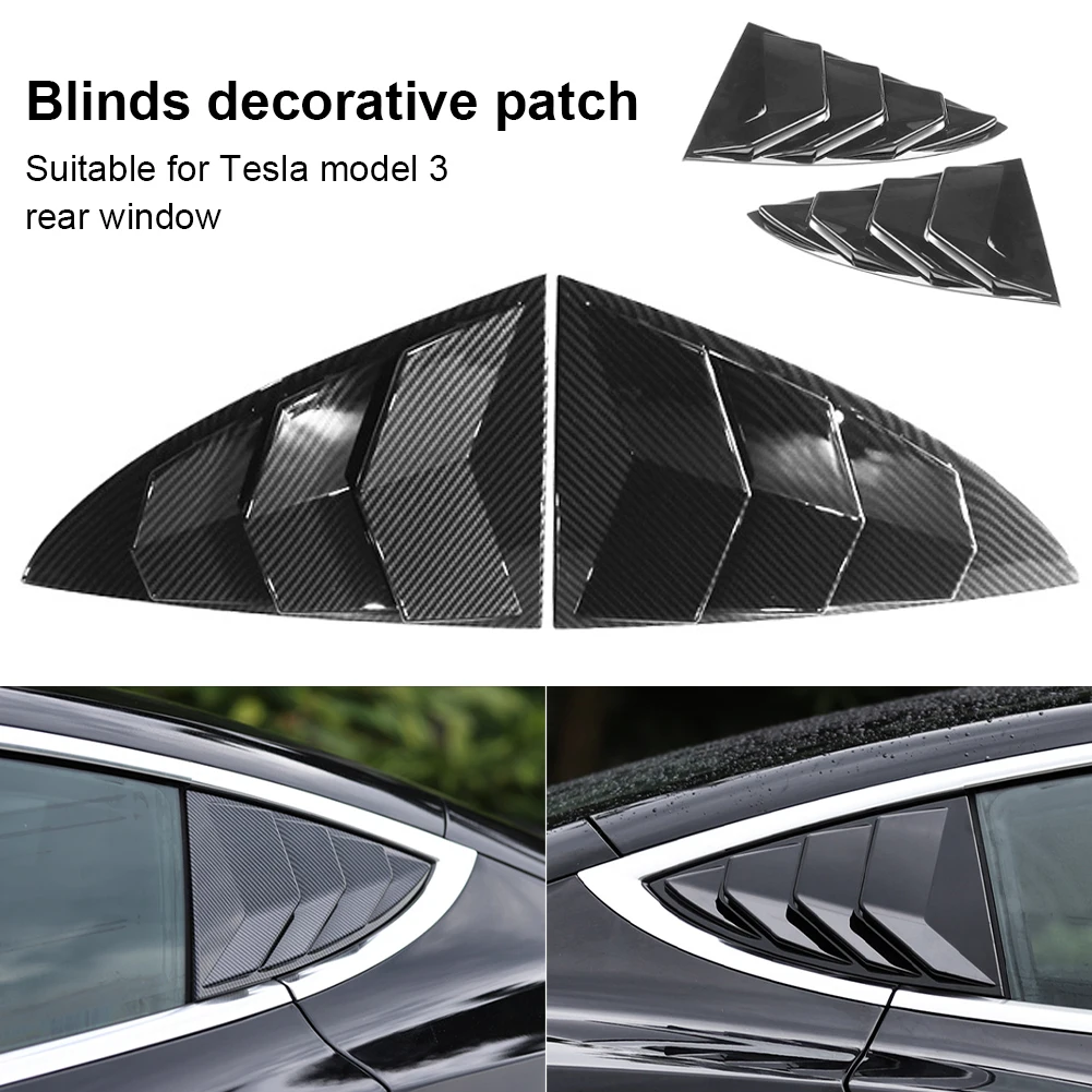 Top 2pcs Car Rear Triangle Blinds Louvers Cover Protector Carbon ABS Fiber Rear Glass Window Shutter for Tesla Model 3 2017-2021
Top 2pcs Car Rear Triangle Blinds Louvers Cover Protector Carbon ABS Fiber Rear Glass Window Shutter for Tesla Model 3 2017-2021
