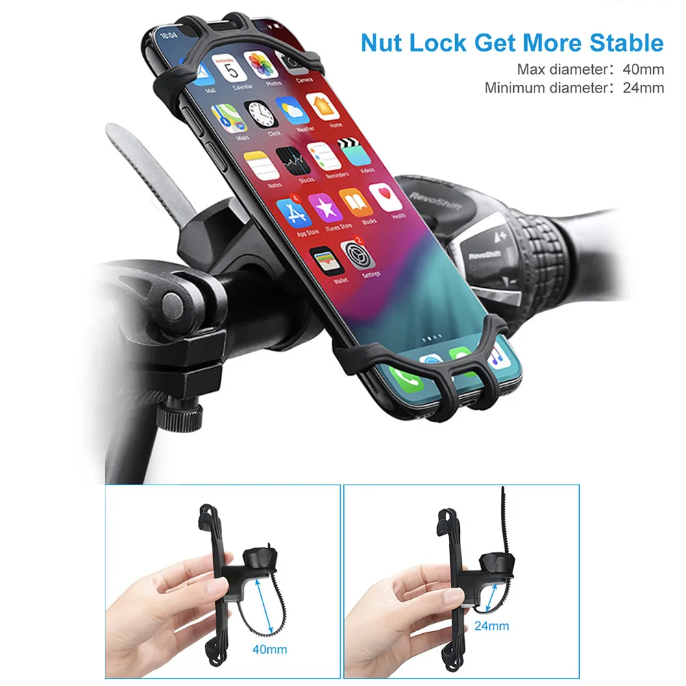 The bicycle phone holder can rotate 360 degrees. Mountain bike is suitable for 4.5-7 inch mobile phone silicone bicycle holder
The bicycle phone holder can rotate 360 degrees. Mountain bike is suitable for 4.5-7 inch mobile phone silicone bicycle holder