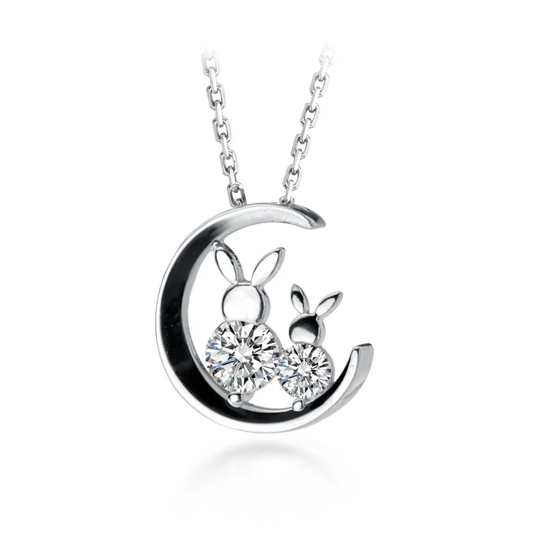 MIQIAO Woman Fashion Jewellery Rose Gold Color Real 925 Sterling Silver Necklace Diamond Zircon Two Rabbit Moon Female Pendants
MIQIAO Woman Fashion Jewellery Rose Gold Color Real 925 Sterling Silver Necklace Diamond Zircon Two Rabbit Moon Female Pendants