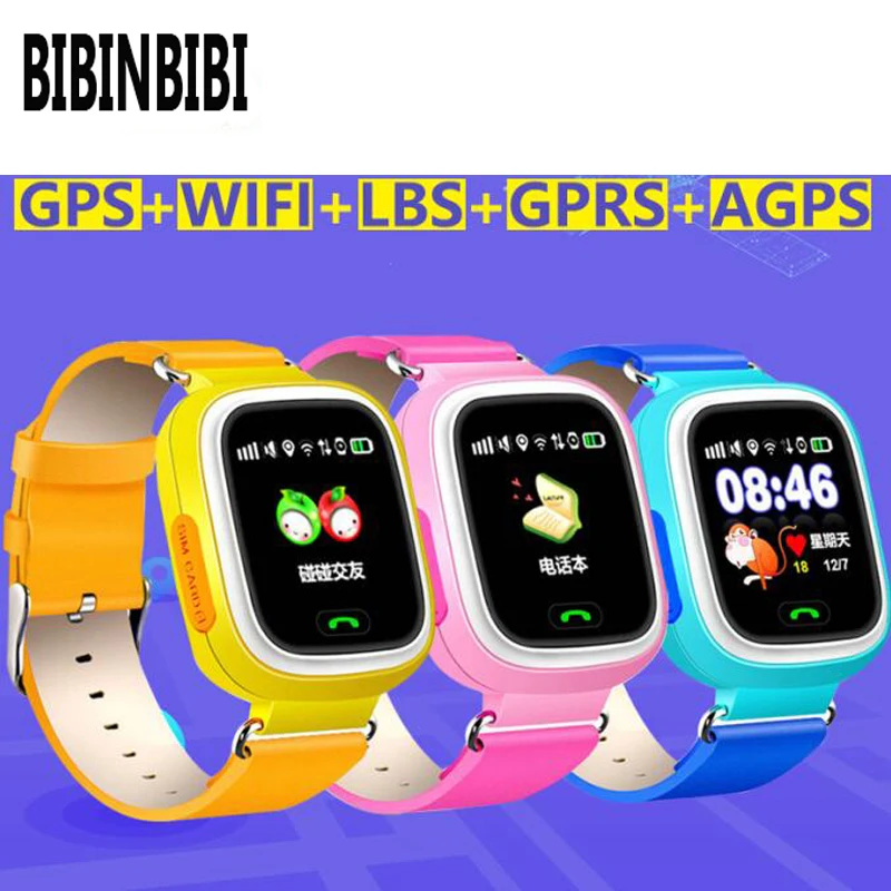 BIBINBIBI Новинка Q90 GPS телефон позиционирование модные детские часы 1 22 дюймов