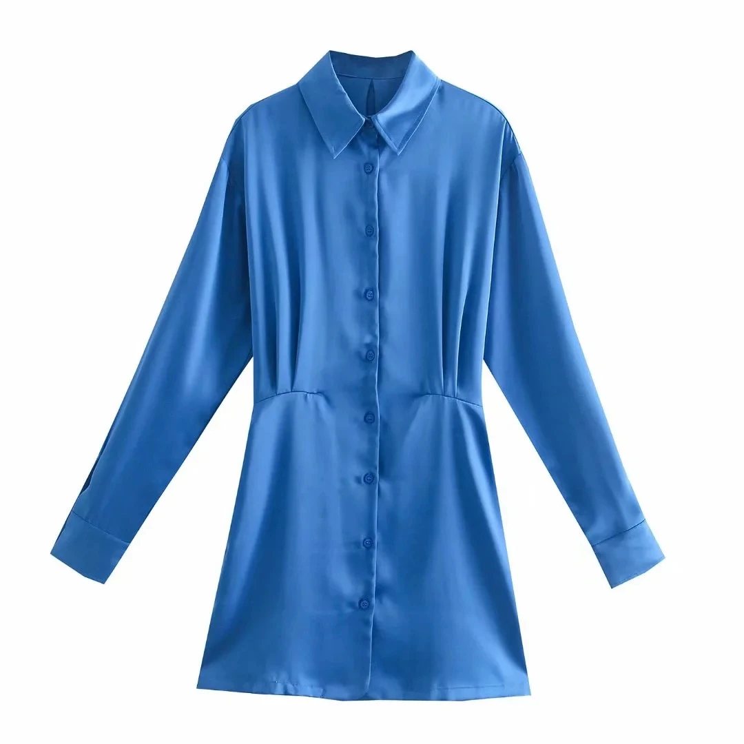2021 women fashion pleats Blue shirt dress office Ladies long sleeve Za Dress back elastic casual vestido chic Elegant dresses
2021 women fashion pleats Blue shirt dress office Ladies long sleeve Za Dress back elastic casual vestido chic Elegant dresses