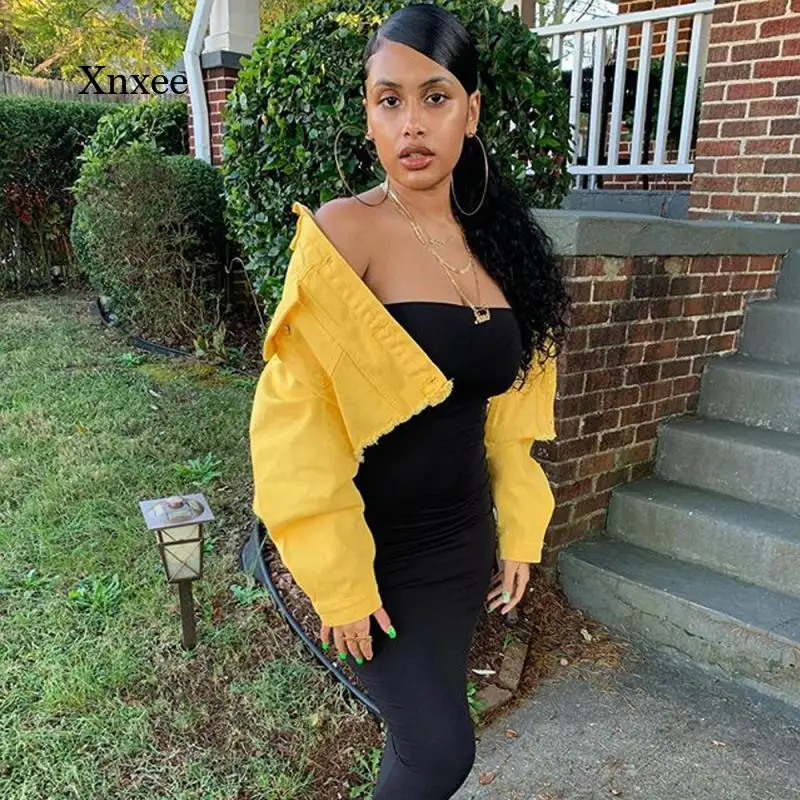 Spring and Autumn Ladies Casual Solid Color Denim Jacket Jacket Lapel Button Black Short Jacket
Spring and Autumn Ladies Casual Solid Color Denim Jacket Jacket Lapel Button Black Short Jacket