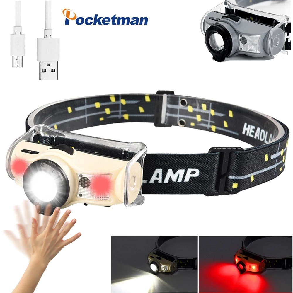 Sensor Headlamp Wide Angle White & Red Light Headlight Zoomable head lamp 4 Modes Camping Fishing Light with battery
Sensor Headlamp Wide Angle White & Red Light Headlight Zoomable head lamp 4 Modes Camping Fishing Light with battery