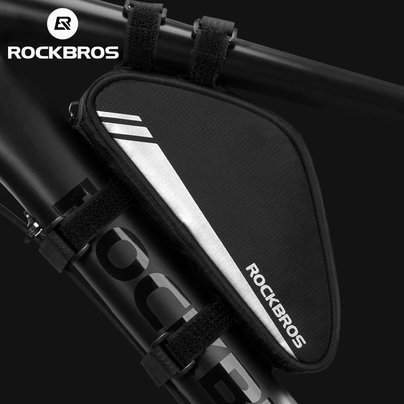 

ROCKBROS Triangle Bag Bicycle Top Tube Bag Bike Saddle Bag MTB Road Bike Phone Beam Bag 0.7L High Reflective Bike Accessories