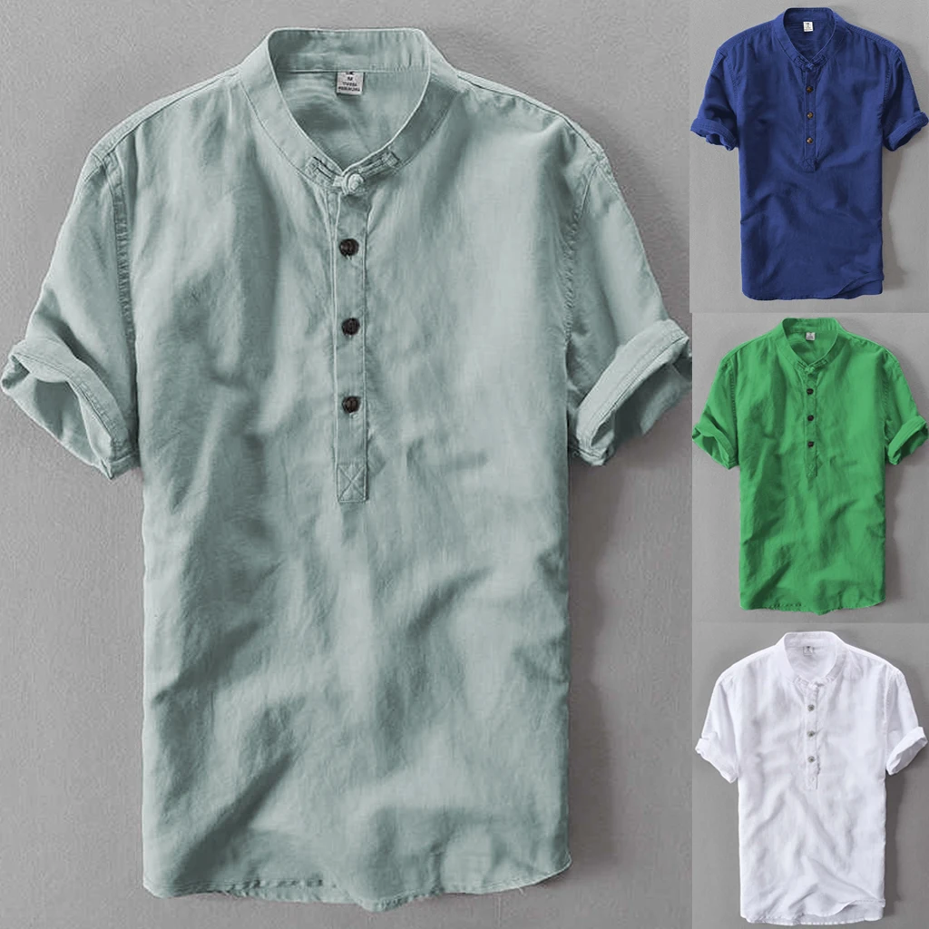5 Colors Men's Linen Blend Short Sleeve Shirt Summer Soft Loose Casual Solid Color Shirts Tops Plus Size M-3XL
5 Colors Men's Linen Blend Short Sleeve Shirt Summer Soft Loose Casual Solid Color Shirts Tops Plus Size M-3XL