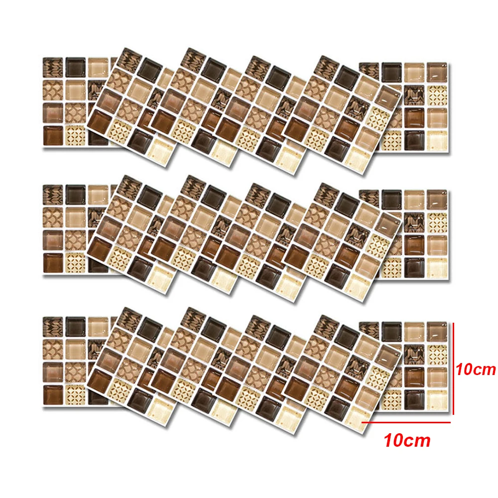 18pcs 10*10cm Kitchen Bathroom Toilet Self Adhesive Mosaic Wall Paper Waterproof Oil Proof Stickers Tiles Wall Sticker
18pcs 10*10cm Kitchen Bathroom Toilet Self Adhesive Mosaic Wall Paper Waterproof Oil Proof Stickers Tiles Wall Sticker