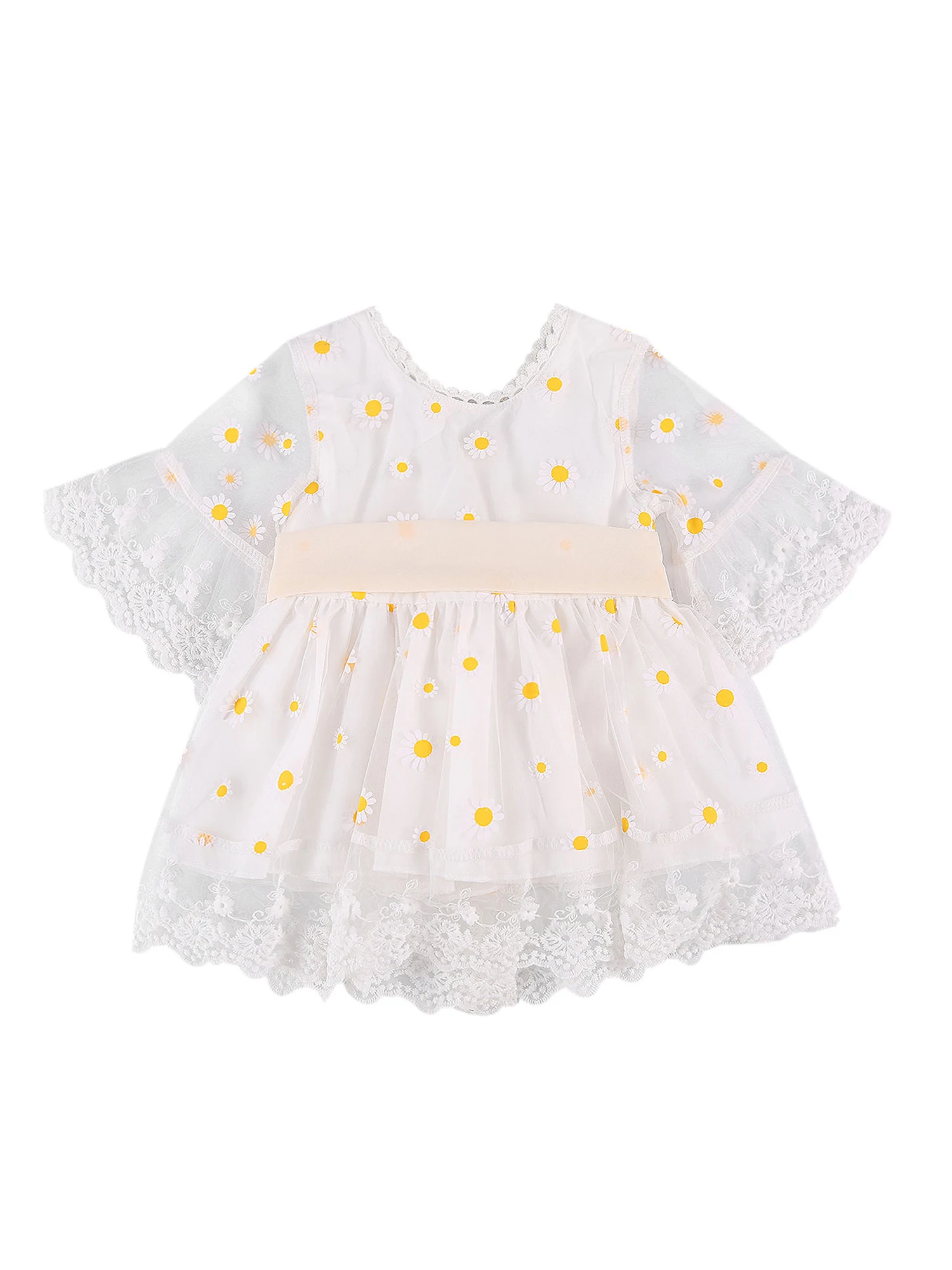 Baby Girls Daisy Print Dress with Waist Band Short Sleeve O-neck Lace Mini Dress Children Casual Outfits for Summer
Baby Girls Daisy Print Dress with Waist Band Short Sleeve O-neck Lace Mini Dress Children Casual Outfits for Summer